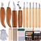 26-in-1 Wood Carving Kit with Detail Wood Carving Knife, Whittling Knife, Wood Chisel Knife, Gloves, Carving Knife Sharpener for Spoon, Bowl, Kuksa Cup